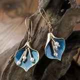 Eloura™ Vintage Blue Lotus Silver Earrings
