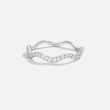 Eloura™ Crystal & Silver Wave Ring